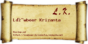Löwbeer Krizanta névjegykártya